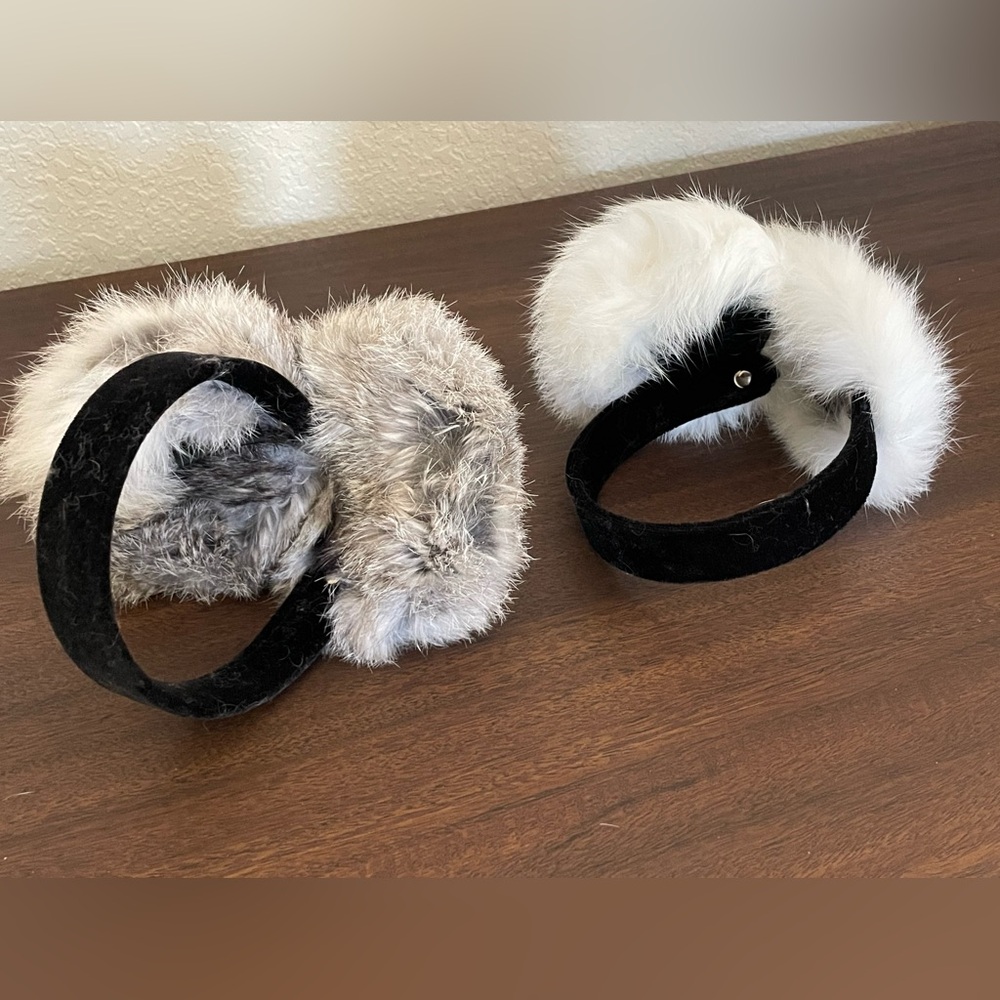 New without tags rabbit fur earmuffs bundle